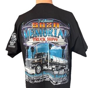 NEW 3rd Annual SOZA Memorial Truck Show Black Shirt Size Large Mens